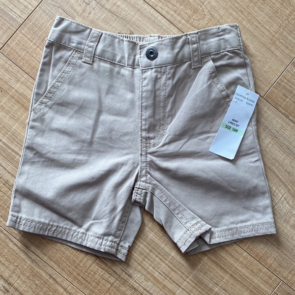 NWT! Calvin Klein Beige Shorts Size 18 Months. - Picture 2 of 4